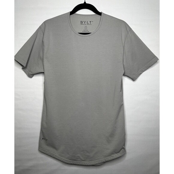 BYLT Premium Basics Drop Cut Lux Short Sleeve Gray‎ Shirt Men’s Size Small - Picture 1 of 8